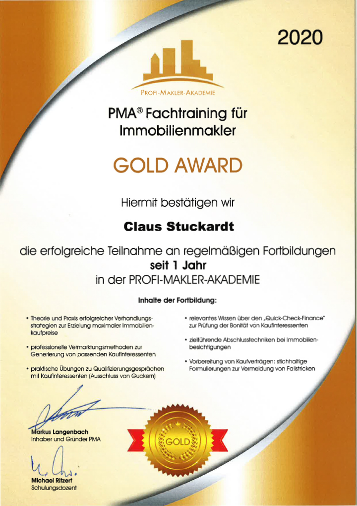 PMA Fachtraining für Immobilienmakler